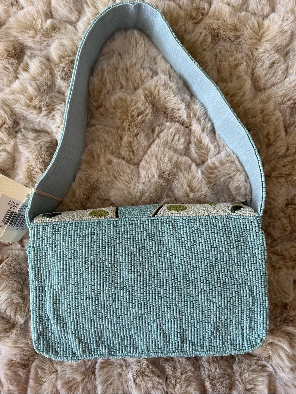 NWT SOL & Mer Beaded Blue Paris Shoulder Bag